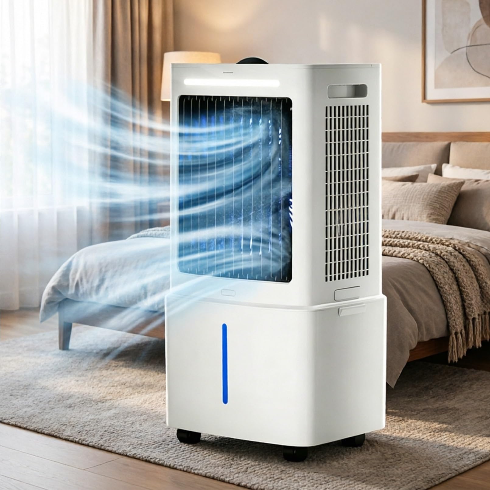 Portable Evaporative Air Cooler, 3 in 1 Air Cooler/Fan/Humidifier Air Conditioner with 25L Water Tank & Remote, 3 Speeds, 12H Timer, 90° Oscillation, Quiet Cooling Fan for Home Bedroom Office