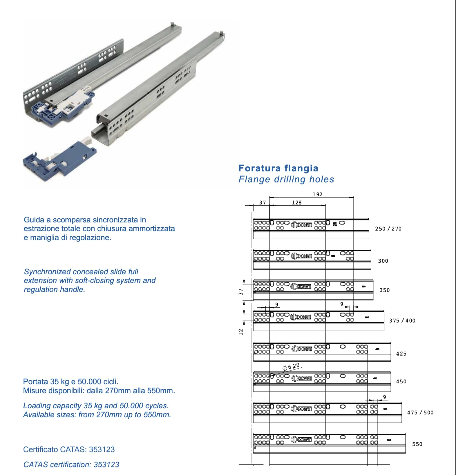 Coppia Guide Tipo Quadro Per Cassetto Con Estrazione Totale Sgancio A - Foto 4