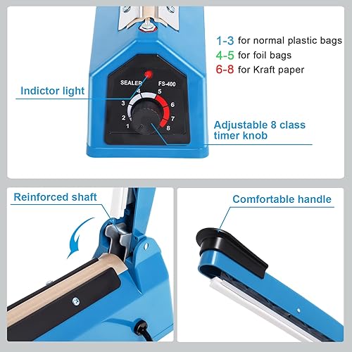 Miniatura 9 de Máquina del sellador del calor del impulso de 12 pulgadas para los bolsos de plástico PE PP empaqueta y las bolsas de papel de Kraft