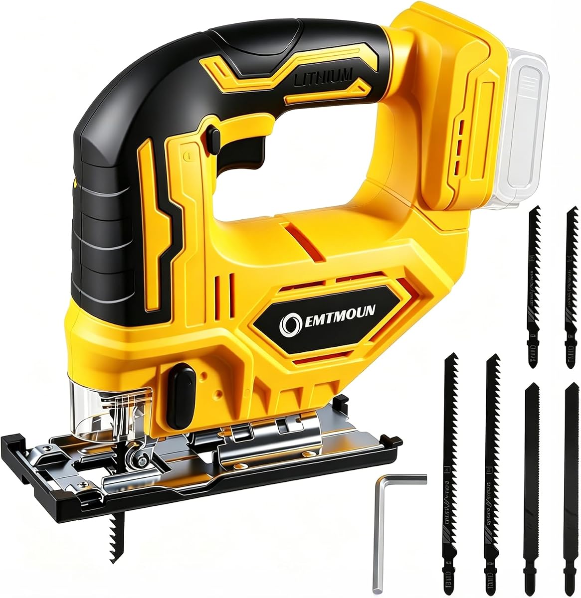 Cordless Jig Saw Compatible with Dewalt 20V Max Battery, Jigsaw For 3 Orbital Settings, 3200RPM, 0-45° Bevel Cuts, Jigsaw Tool with LED Light (Battery Not Included)