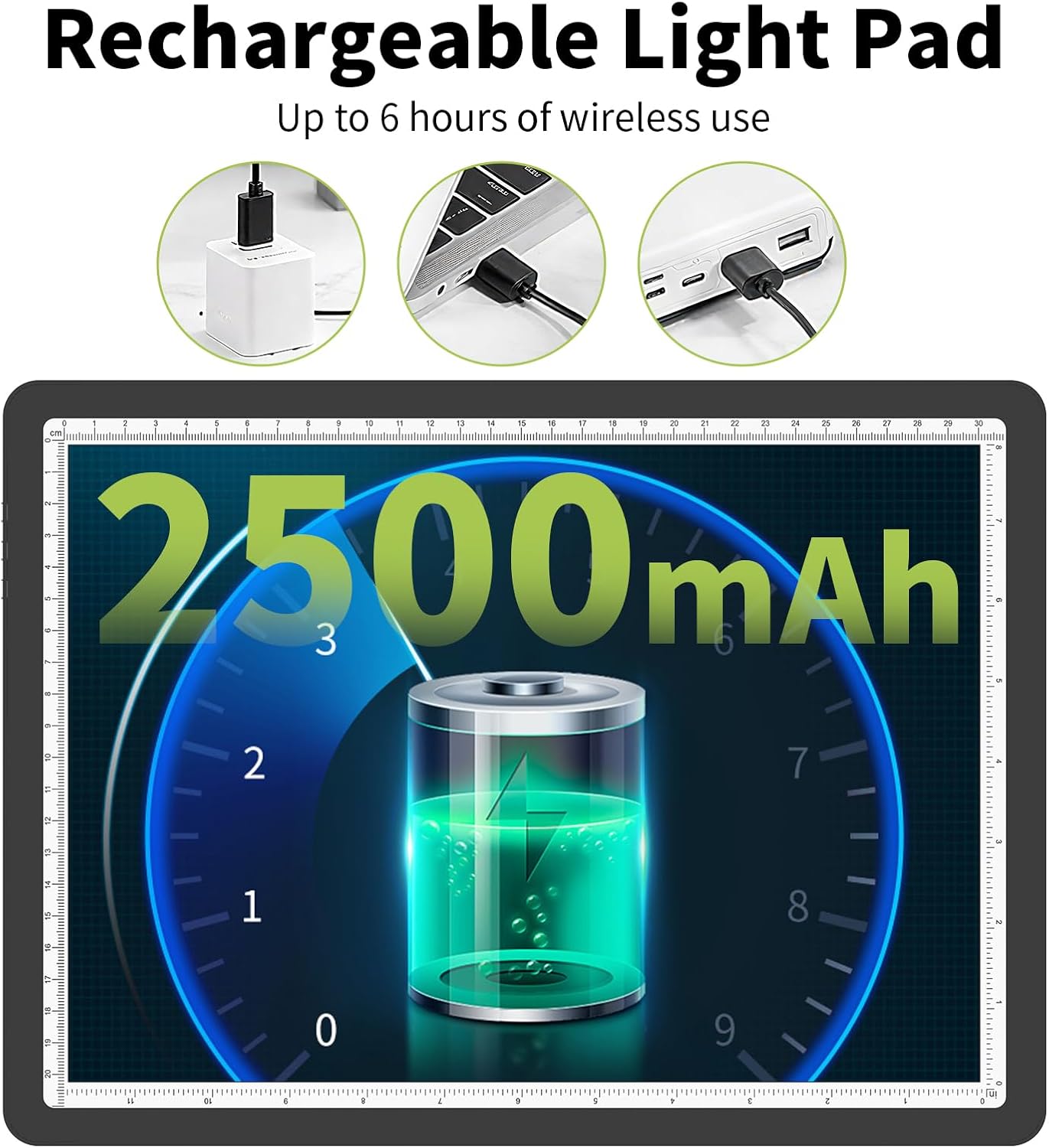 YINGWOND Rechargeable A4 Light Pad with Stand,7100LUX Magnetic Diamond Art Light Board,3 Light Colors,Adjustable Brightness,Portable Wireless Light Box for Tracing,Drawing,Sketching