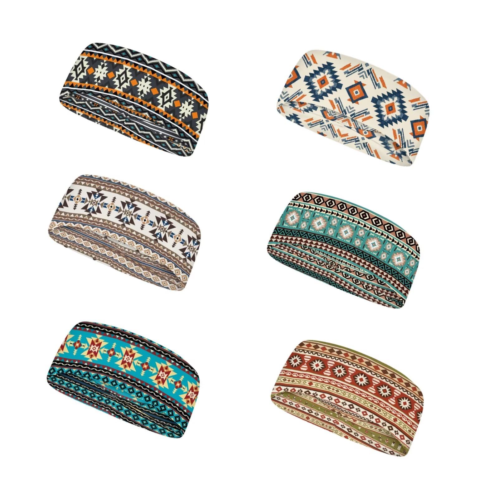 Forchrinse Sunflower with Text Print 6Pieces Sport Sweatband Headband for Soft Elasitc Headband Hair Bands Unisex Outdoor Sport Headbands