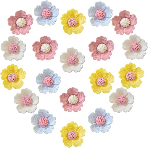 KEYDUACU 20 imanes fuertes de flores para nevera, calcomanías 3D con diseño de margaritas para nevera, lindo casillero, cocina, pizarra blanca,