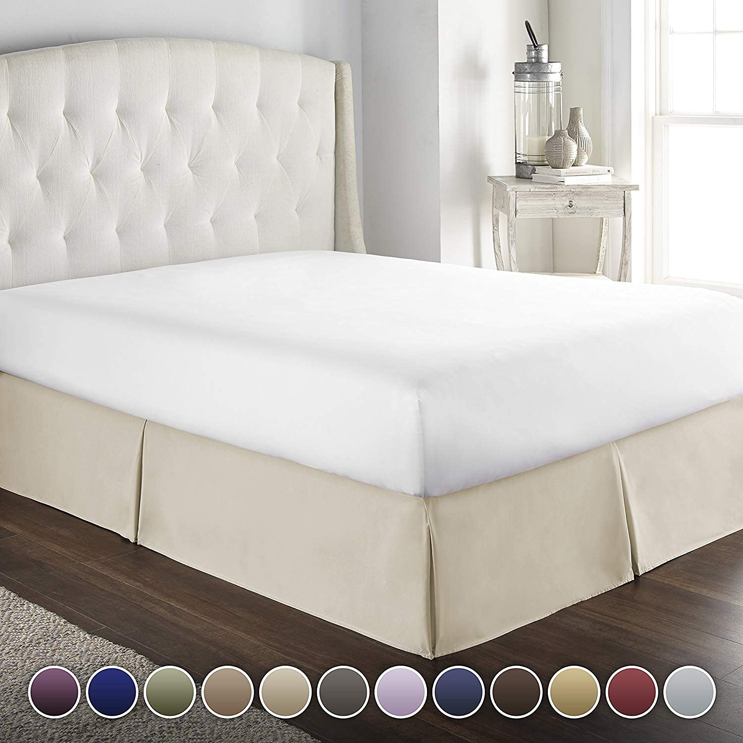 WWQQ Bed Gonne E Mantovane Gonna da Letto Matrimoniale/Singolo/King Size Letto 90/120/140/150/180CM Super Soft Resistente alla Sbiadita, Protezione del Letto per Casa, Hotel