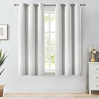 Vista 17 de Melodieux Elegantes cortinas opacas de algodón para oscurecer la habitación, para sala de estar, dormitorio, con aislamiento térmico, paneles