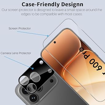Screen Protector for Honor 600 Pro 5G, 2+2 Pack