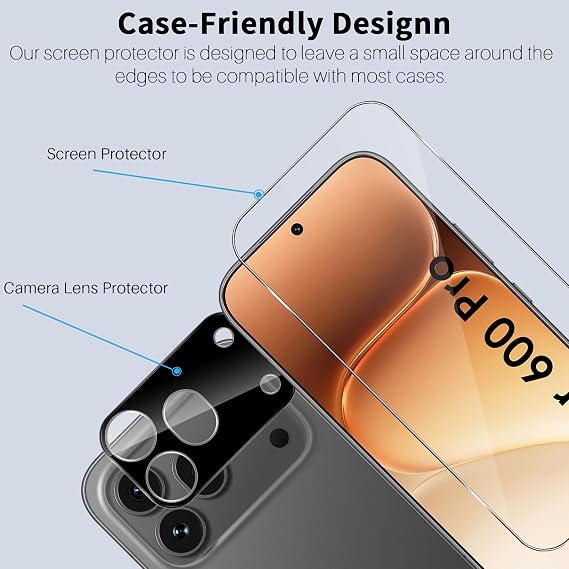 Screen Protector for Honor 600 Pro 5G, 2+2 Pack