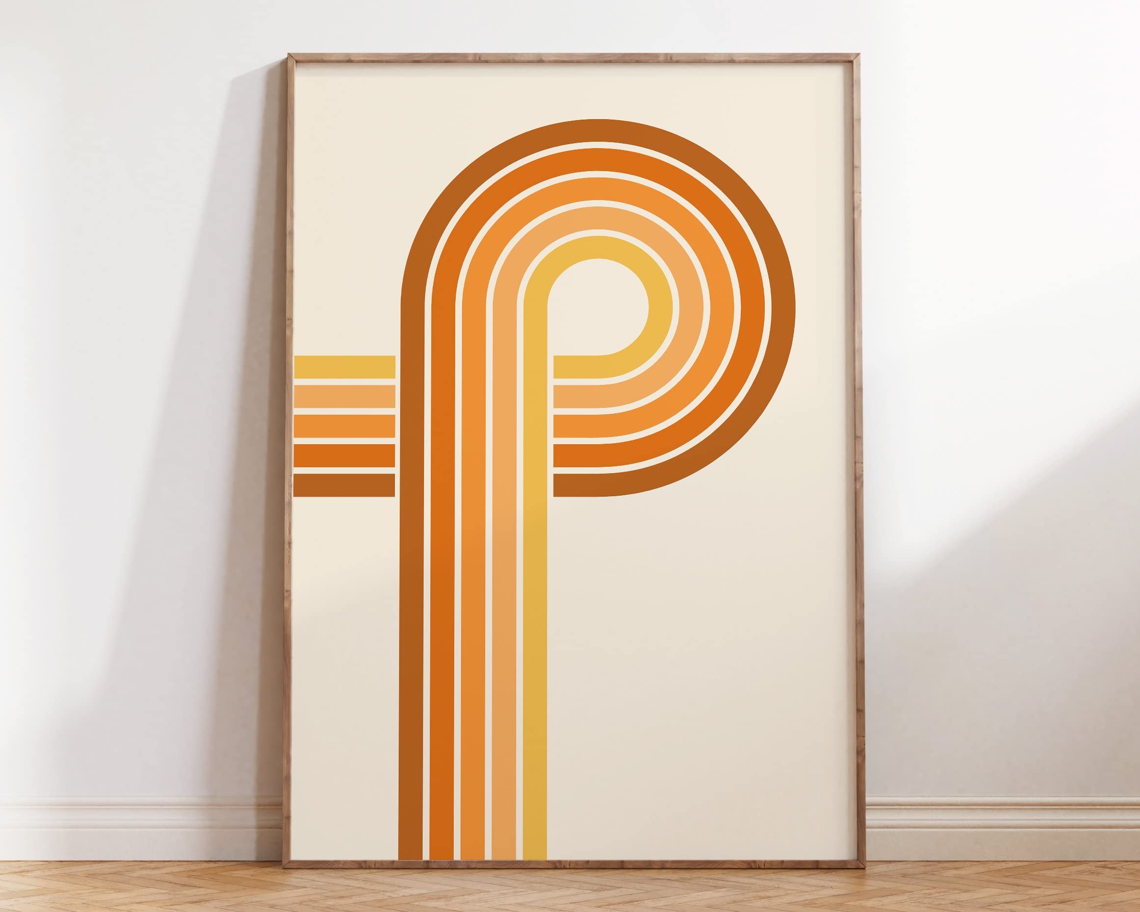 Amazon.com: Wall Art Print Retro Orange Rainbow Stripes 70s Poster