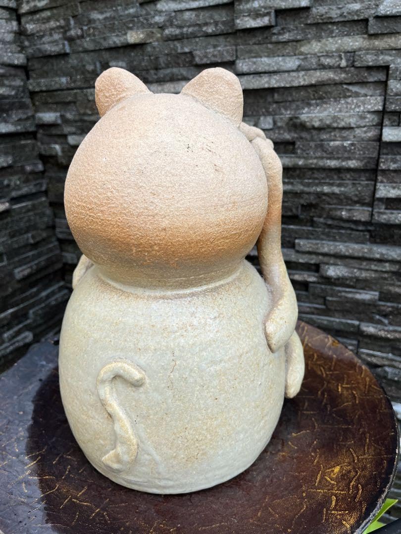 Amazon.co.jp: 福岡県 小石原焼 坂本茂雄窯 開運 笑福招き猫 癒し