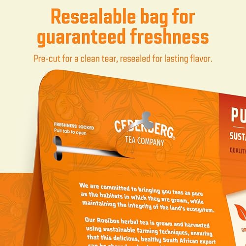 Miniatura 23 de Red Rooibos Tea 100 Bolsitas de té orgánico USDA - Naturalmente sin cafeína - Cederberg Tea Company