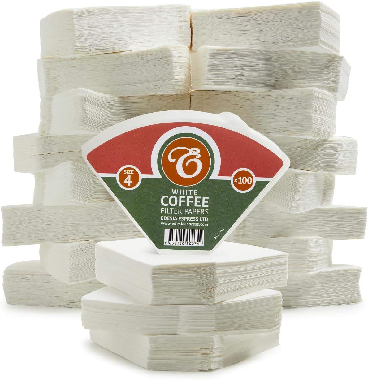 2000 Size 4 Coffee Filter Paper Cones, White by EDESIA ESPRESS Amazon