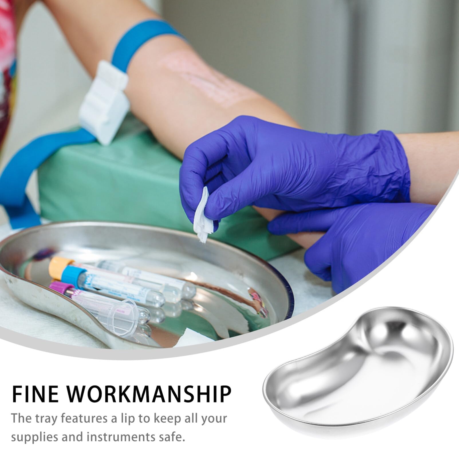 Bandeja de Acero Inoxidable para Riñonera Lavabo Emesis Instrumentos de Laboratorio Dental Quirúrgicas Médicas