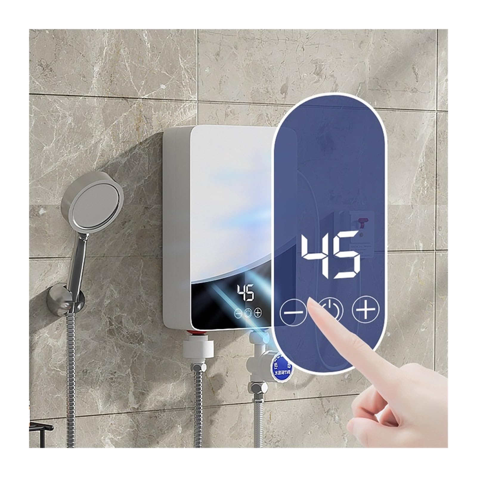 Podgrzewacz wody elektryczny, Elektryczny Podgrzewacz Ciepłej Wody Natychmiastowe Ogrzewanie Bojler Łazienka Prysznic Bezzbiornikowy Podgrzewacz Ciepłej Wody Do Użytku Domowego 3500W/5500W(110 3500W)