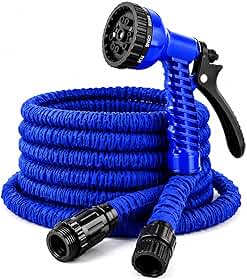 Mangueira Mágica Expansível 60 Metros, com Gatilho Multi Jatos, Revestimento em Tecido, para Jardim e Lavar Carro, Modelo AJ-R14
