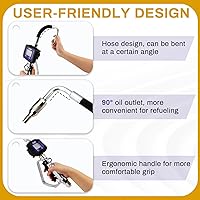 Vista 2 de Boquilla de medidor de válvula de control de aceite digital, pistola de aceite neumática con entrada NPT de 1/2 pulgada, presión de extrusión 7