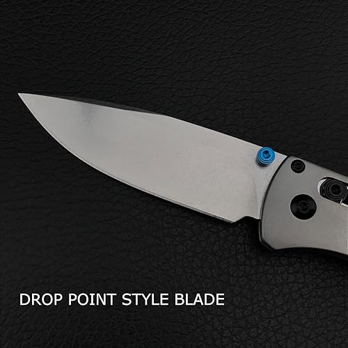 Miniatura 4 de Cuchillo plegable Bugout 535 manual abierto de 7.4 pulgadas, cuchillo de bloqueo de eje con mango de aleación de titanio de hoja 440C de 2.8