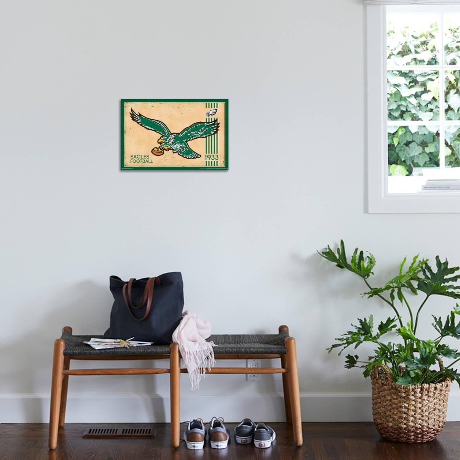 Trends International NFL Philadelphia Eagles - Retro Logo 14 Wall Poster, 14.72" x 22.37", Stretched Canvas