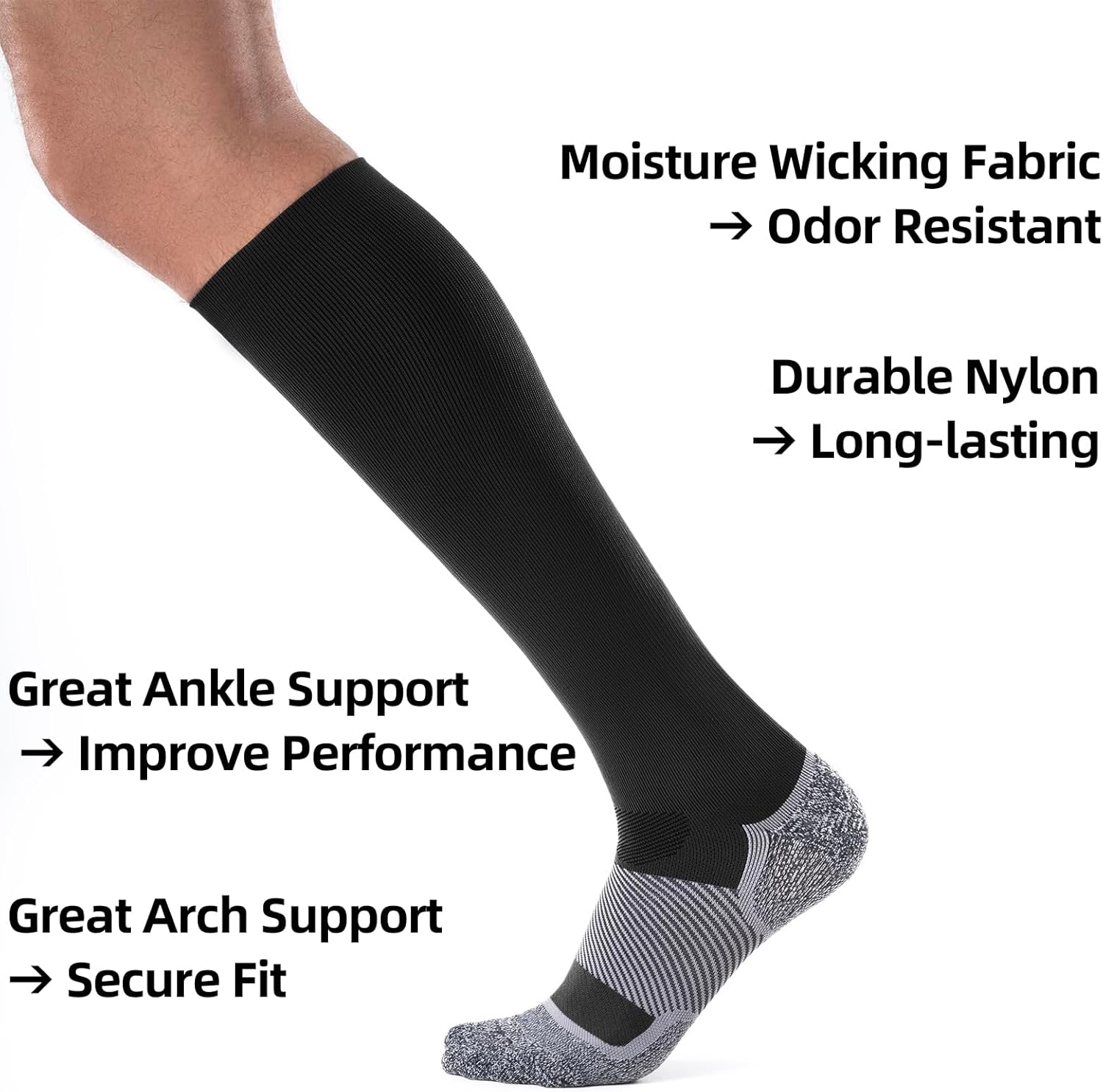 Medical Compression Socks 20-30 mmHg for Men Women (3 Pairs) - Best Support for All Day Wear, Pain Relief, Circulation - Image 4