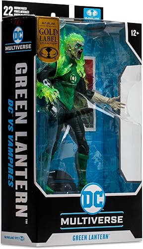 Miniatura 10 de DC Multiverse vs Vampires - Figura de acción exclusiva de 7 pulgadas, etiqueta dorada de linterna verde vampiro