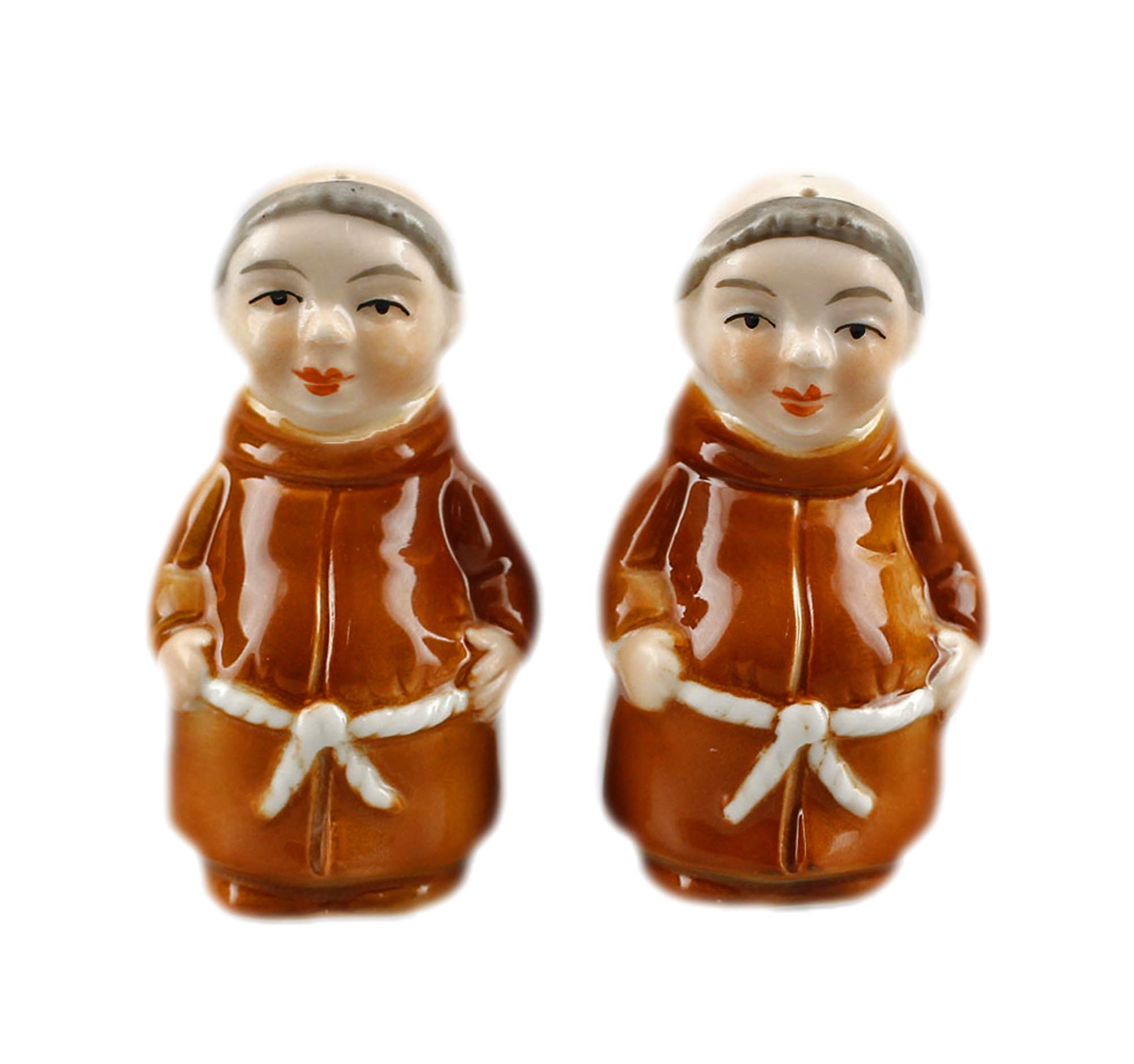 Porcelain monks Shaker Pair