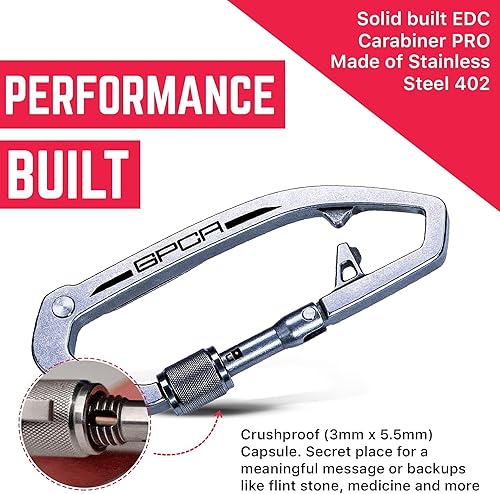 Miniatura 7 de GPCA Clip de mosquetón para llavero, organizador de llaves, llavero, soporte para llaves de automóvil, equipo EDC multiherramienta con abridor de