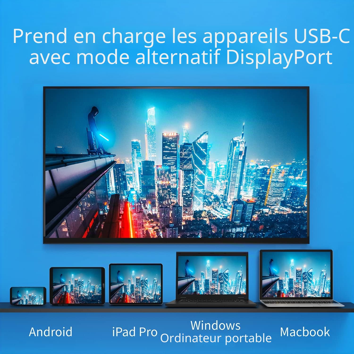j5create ScreenCast USB-C vers HDMI Émetteur et récepteur d'écran sans Fil, supporte 1080p, Compatible avec MacBook, ChromeOS, Ordinateurs Portables USB-C et Android (JVAW62)