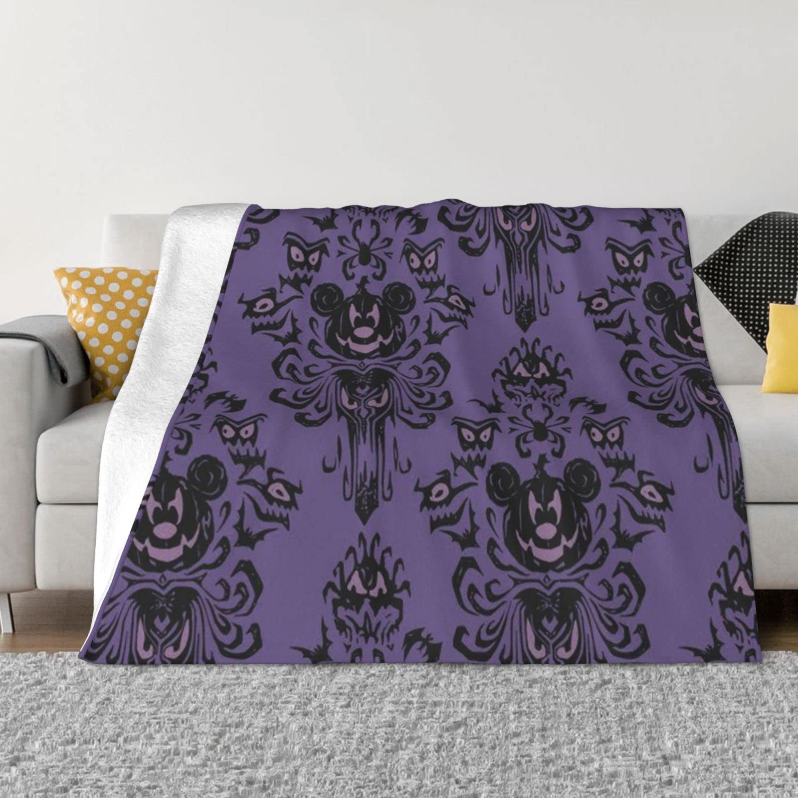 Couverture d'horreur Haunted Mansion plaid flanelle ultra douce lit canapé extérieur 127x101