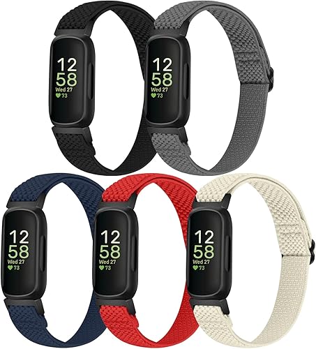 Bandas elásticas de nailon compatibles con Fitbit Inspire 3Inspire 2Inspire HRInspireAce 3Ace 2, correas elásticas ajustables suaves de repuesto