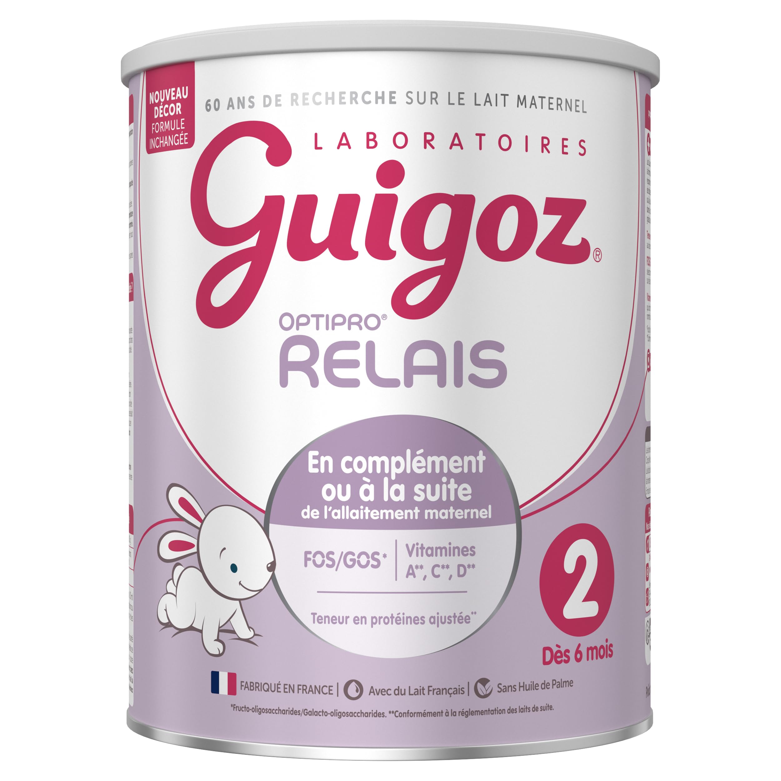 Guigoz Optipro Relais 2ème âge de 6 à 12 mois - Lait Bébé - 800g