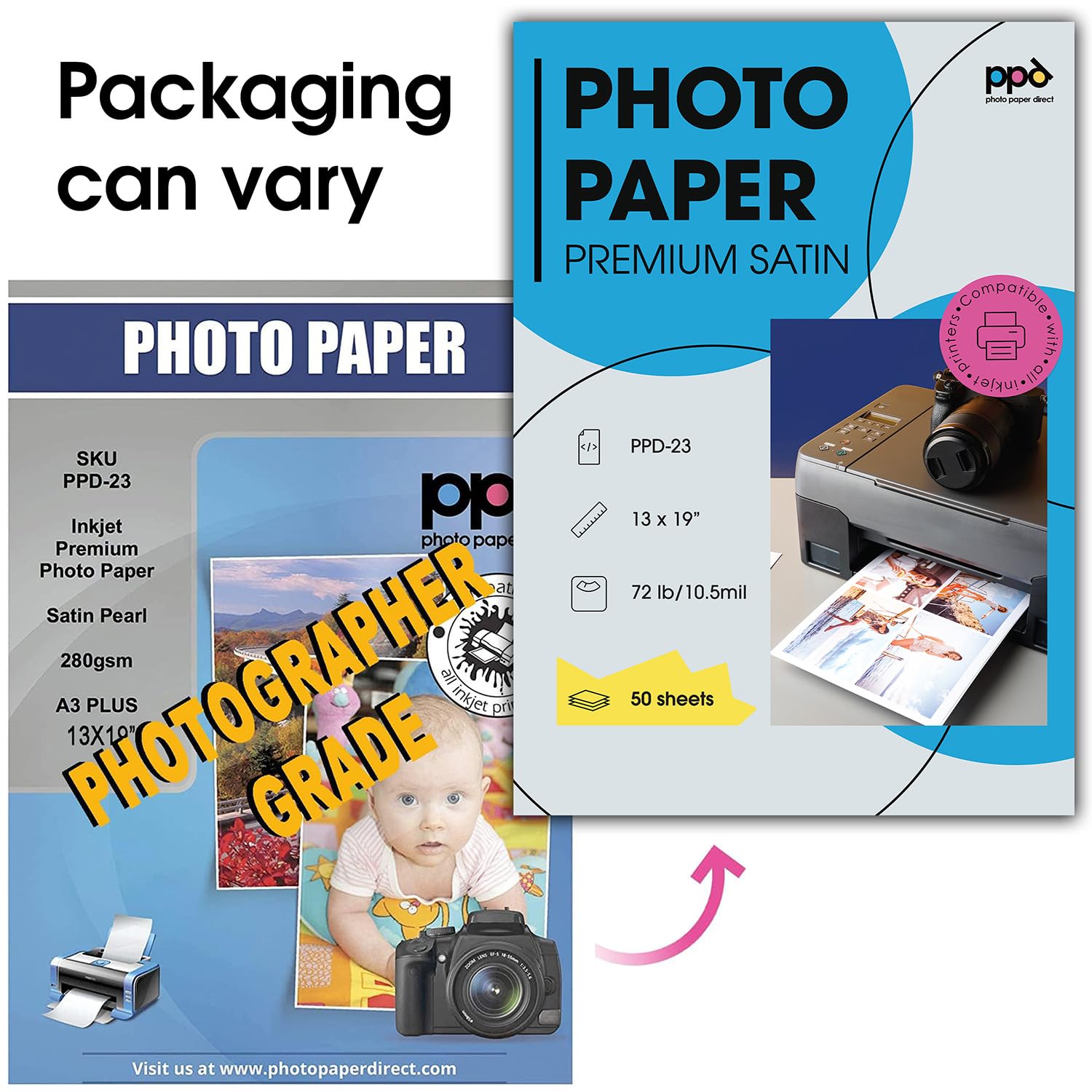 PPD PPD-23-50 Fotopapier für Tintenstrahldrucker, A3+, 280 g/m², 50 Blatt