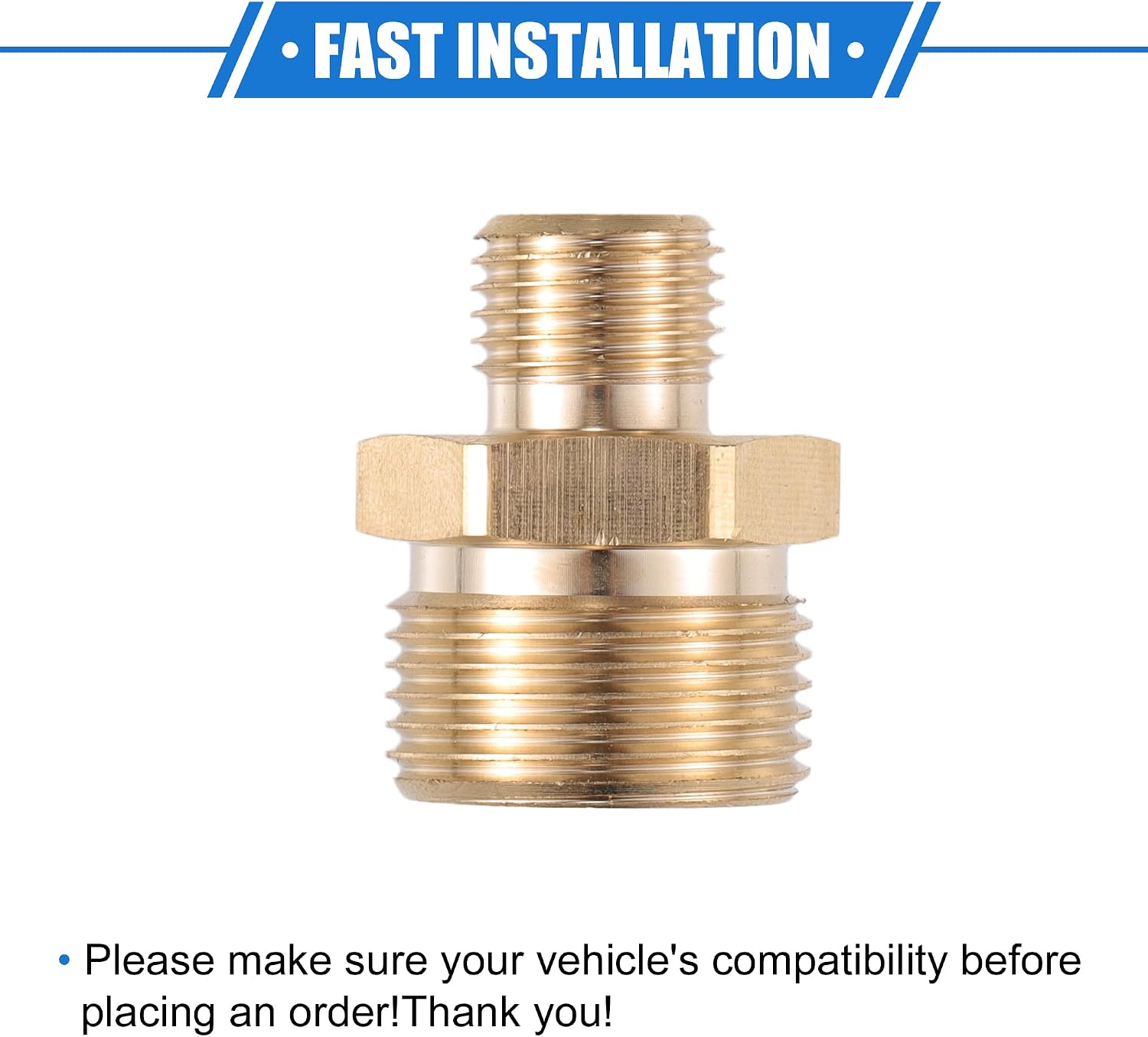 Pressure Washer Connector, G1/4" to M22x1.5 Male Adapter Brass Screw Hose Connector Universal for Pressure Washer Quick Connect Brass Copper Tone 1pc