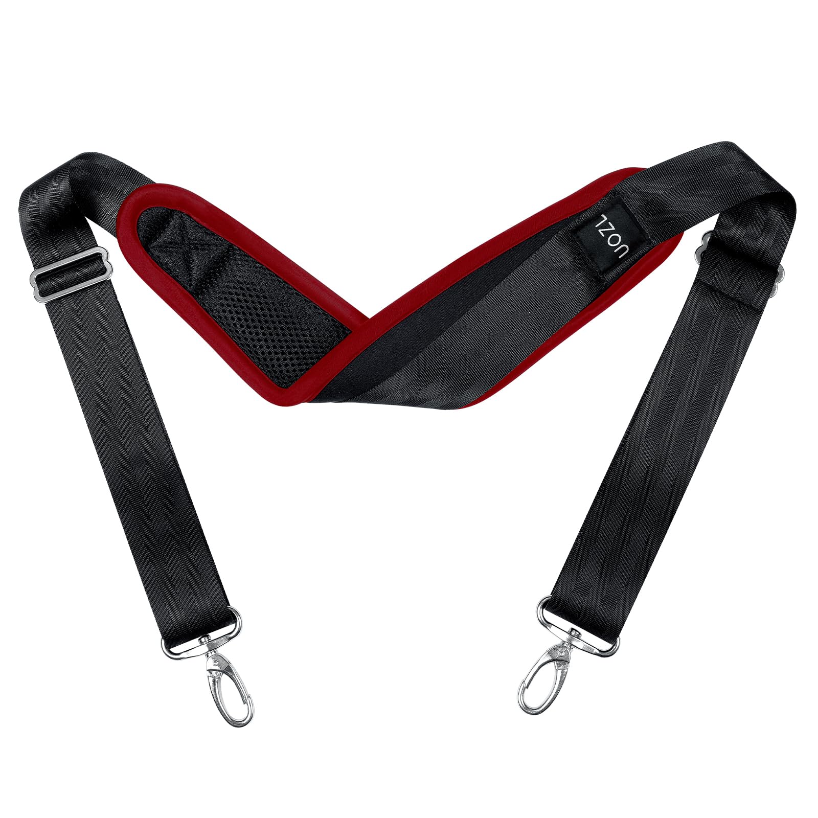 67 Inch Shoulder Straps, Soft with Ultra-Thick Fixed Shoulder Pad, Two Way Independently Adjustable Buckle Replacement Straps for Laptop Bag Messenger Bag Tool Bag Luggage,BlackRed