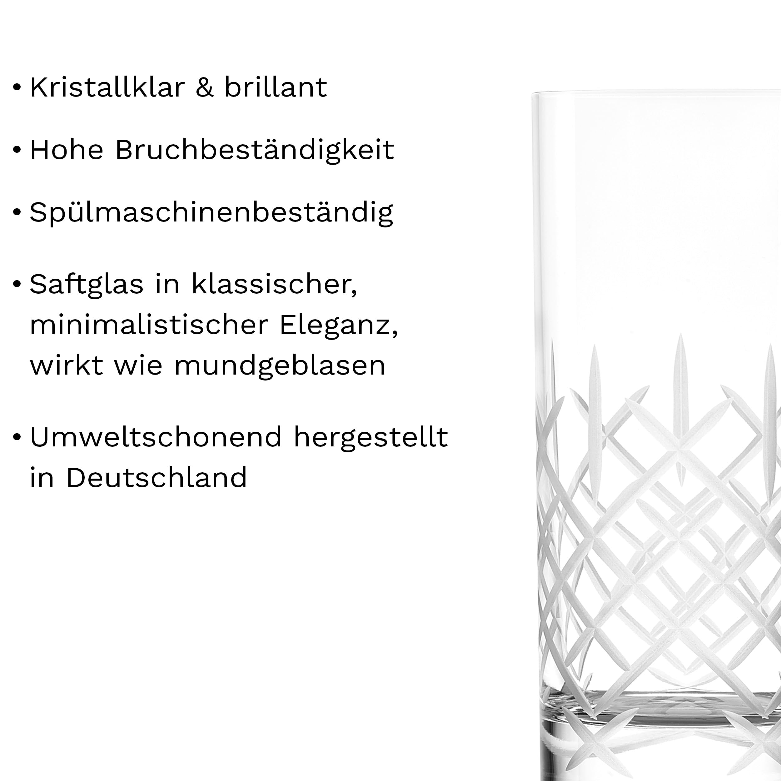 Stölzle Lausitz New York Bar Club Saftgläser Wassergläser 380 ml, 6er-Set | Saft-, Wasser- und Allroundgläser für Getränke und Cocktails, aus bleifreiem Kristallglas, stoßfest & spülmaschinengeeignet