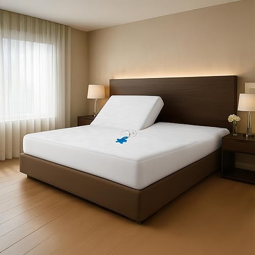 Protector de colchón con parte superior dividida tamaño Queen, impermeable, de calidad premium, suave, sin ruido, 18 pulgadas de profundidad,