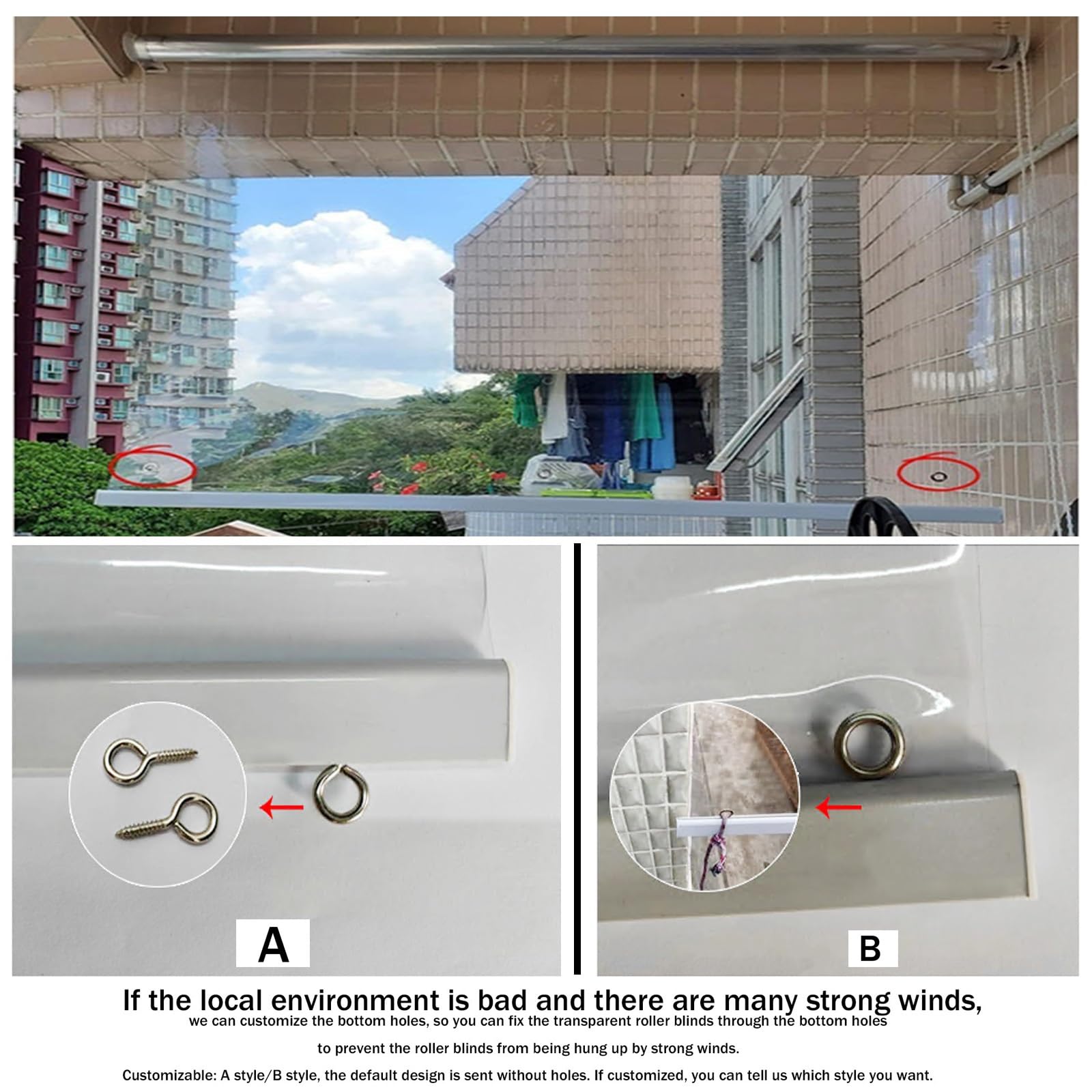 Tende antivento per esterni per patio, resistenti, trasparenti, impermeabili, in plastica, per veranda, gazebo, ponte, 130 x 250 cm (larghezza x altezza)