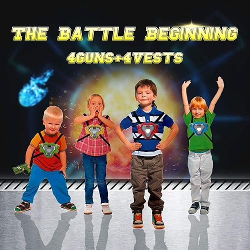 Miniatura 8 de VATOS pistola láser multifunción infrarroja 4pistolas 4chalecos juego multijugador para niños adultos para interiores exteriores jardines juegos de