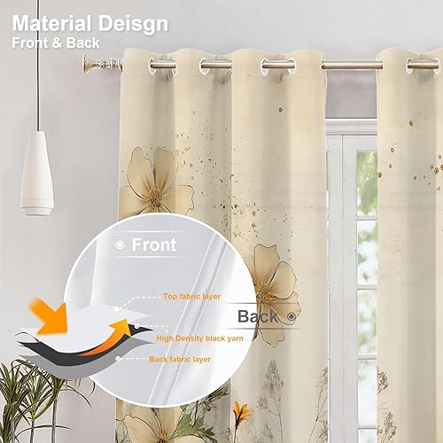 Miniatura 864 de Cenefas de cocina modernas con patrón de cobre marrón dorado para ventanas, cenefas opacas abstractas de marcas de arañazos y cortinas opacas