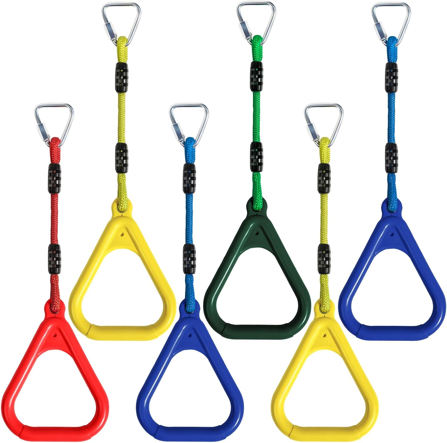 Vdealen Pack of 6 Climbing Rings for Children, Outdoor Indoor Children's Ninja Rings for Hanging, Load Capacity up to 160 kg