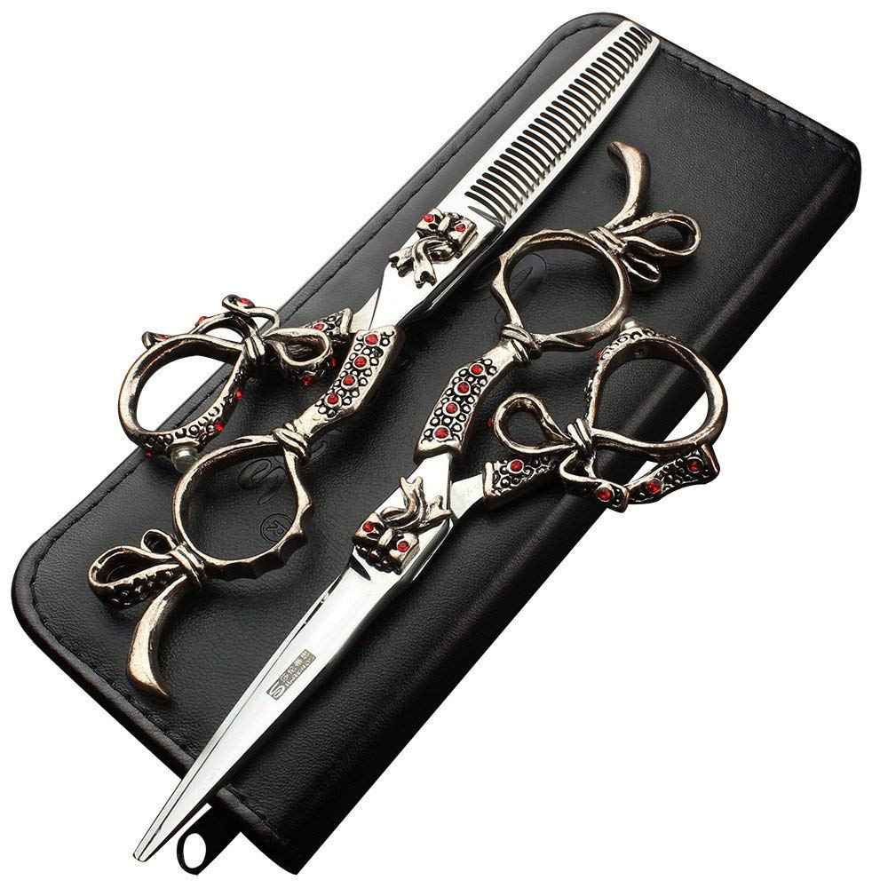 Ensemble exclusif de coupe de cheveux vintage avec ciseaux de sculpture ciselés
