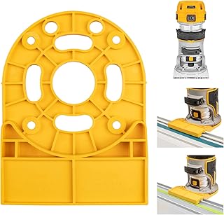 Router Adapter for Dewalt 18V/20V Max DCW600B DWP611 DCW604 D26200 Compatible with Makita/Festool Guide Rail (Yellow)