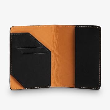 PEGAI Passport Holder for Travel | Passport Case, Personalized Full-Grain Handmade Leather Passport Wallet | Travel Essentials for Women, Passport Cover for Men, Family | Diplomat (Black)
