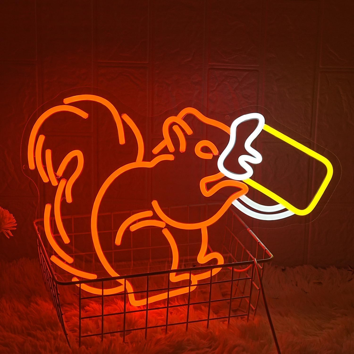 Ardilla led señal de neón dimmable lámpara decorativa para la sala de estar barras barberos boda fiesta sala de juegos arte de navidad decoración de pared alimentado por USB