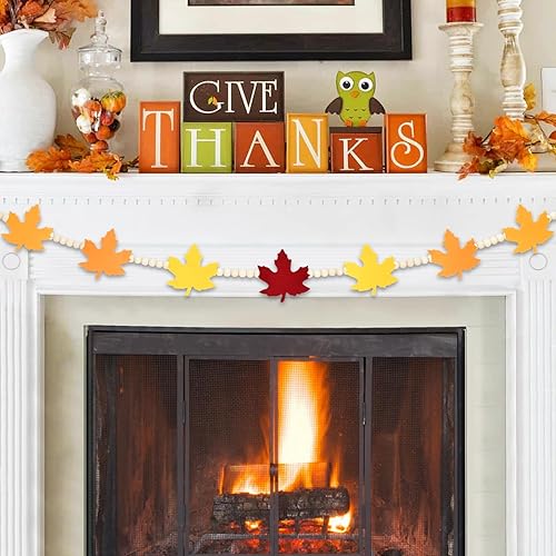 Miniatura 14 de Gistome Halloween Hanging Decorations Indoor - Felt Bat Wooden Beads Garland