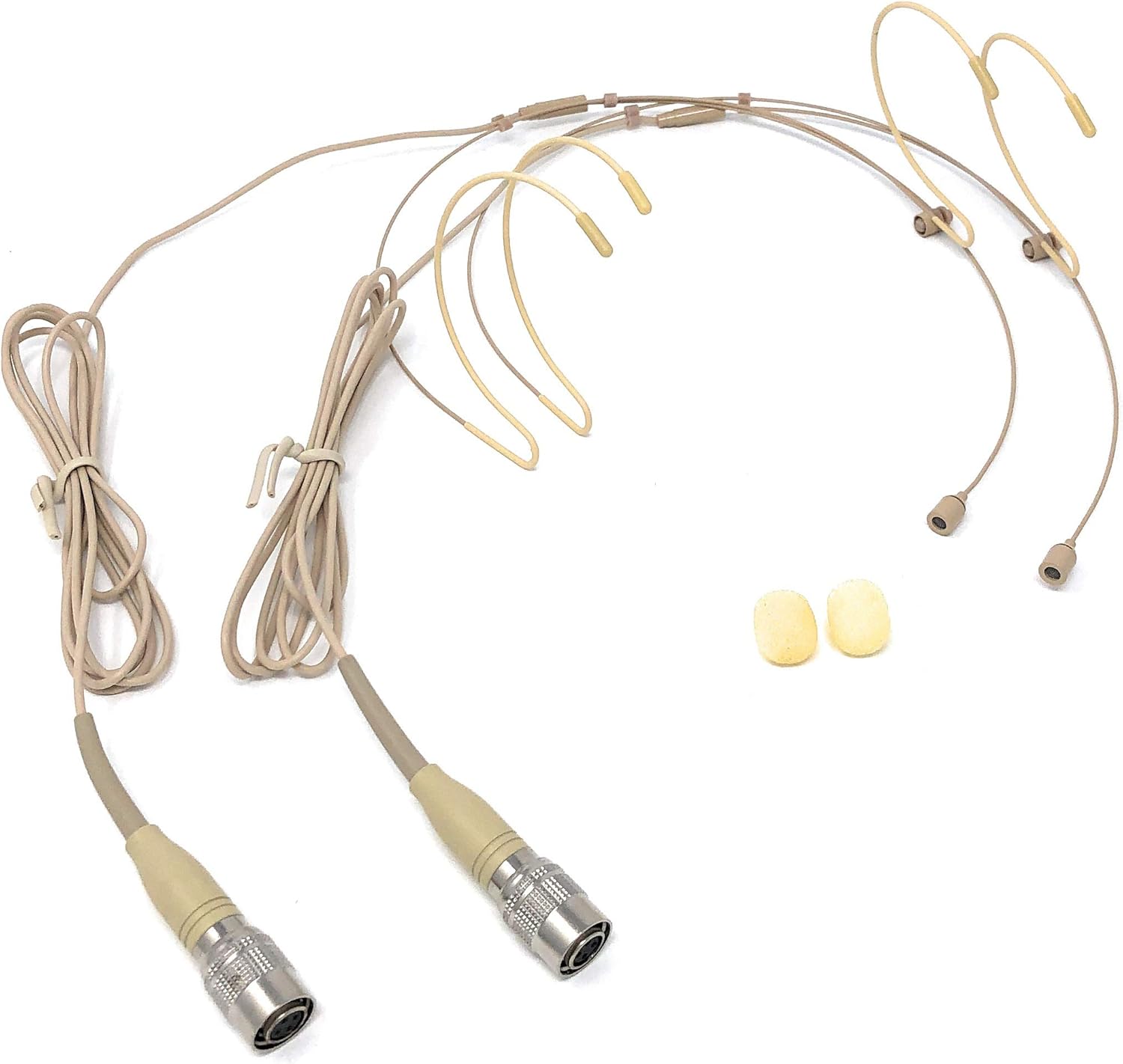 2(Pair) Double Earhook Headset Microphone w/ 4 pin mini XLR for Audio Technica