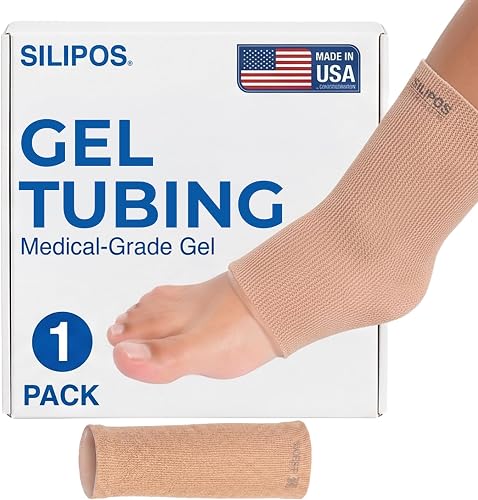 Silipos 10845 Gel Tubing Ankle Sleeve, 3" x 10"