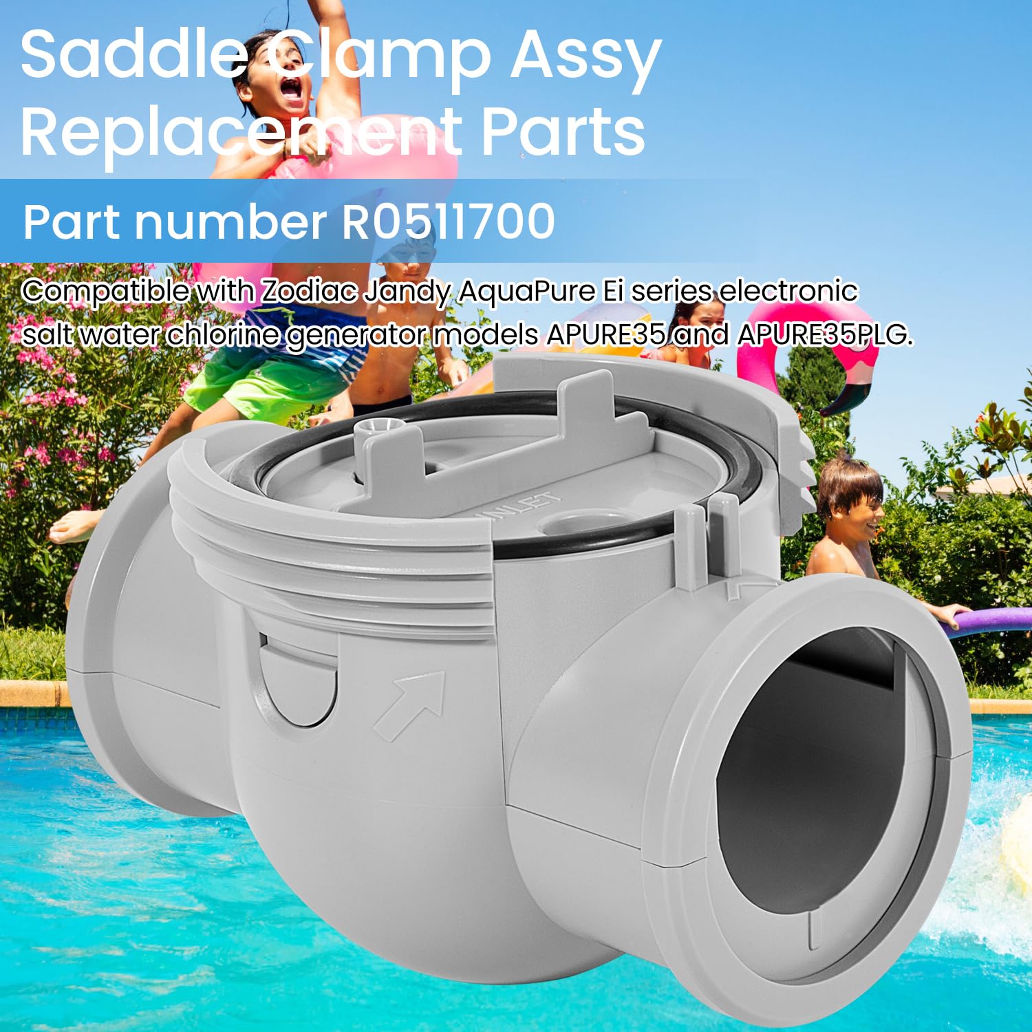 Bonbo R0511700 - Abrazadera de sillín con junta tórica para Zodiac Jandy AquaPure Ei Series