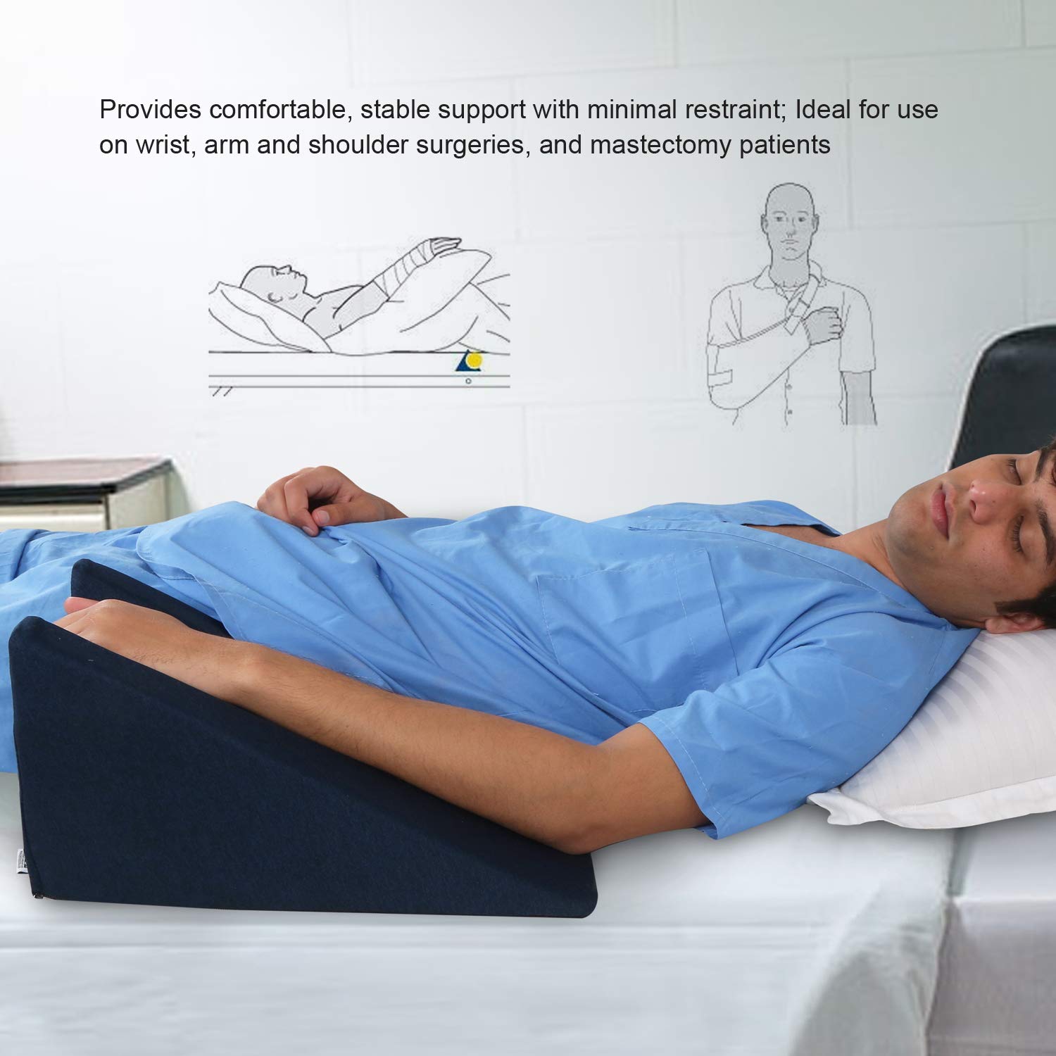 Metron Hand Arm Wrist Support Slope Elevator for Recovery & Stabilization from Swelling Edema Splinting Fabrication Stroke Recovery | Washable Cover | Dark Color | Pack of 1 Pc - Image 4 thumbnail