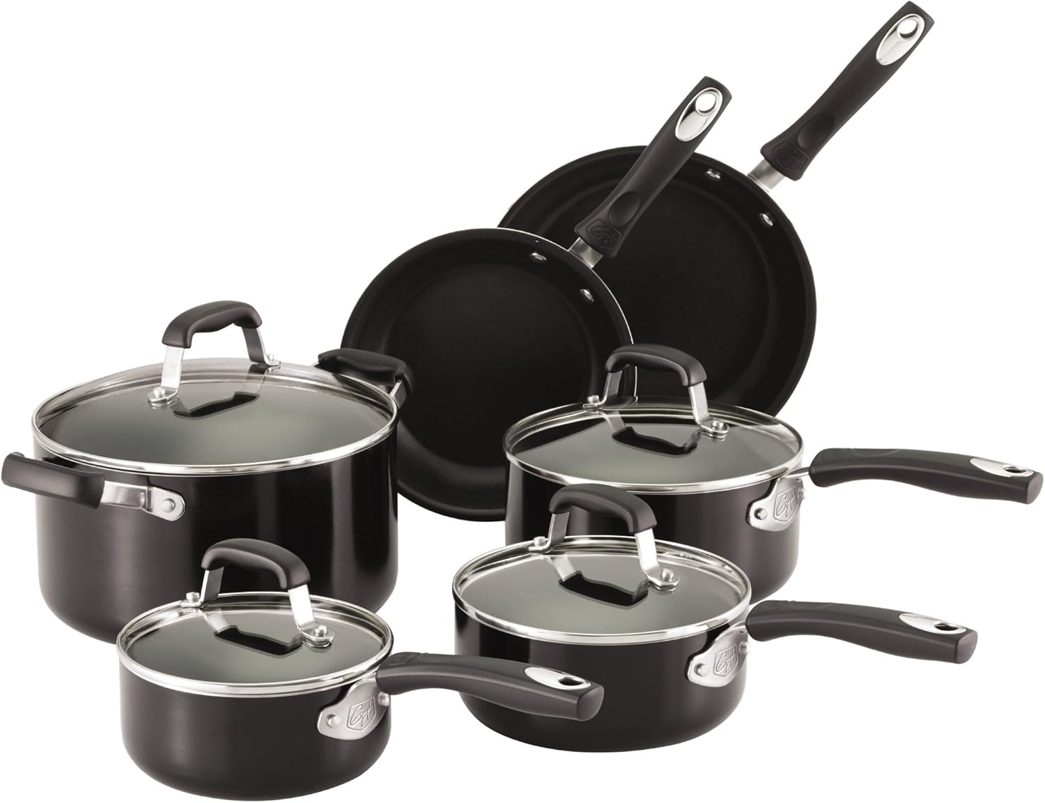 Amazon.com: Guy Fieri 10-Piece Nonstick Cookware Set, Black: Home & Kitchen