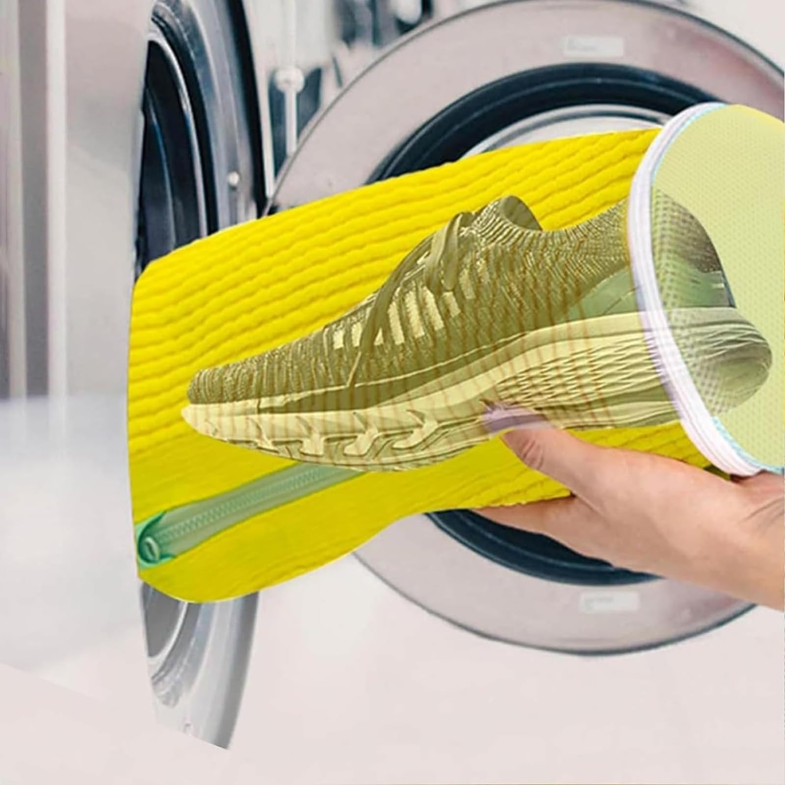 SneakWash-Schuhwaschbeutel für Sneaker,Wäschesack Schuhe,Waschbeutel,Wiederverwendbar & Schonend,Schutz für Schuhe und Waschmaschine,für Sneaker Sportschuhe (≤45 Größe)