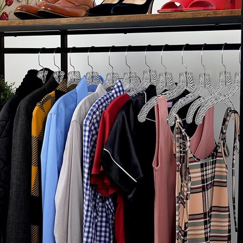 Miniatura 9 de DEILSY Juego de 12 perchas de plástico resistentes para ropa camisetas para organización de armario perchas transparentes para el hogar venta al por